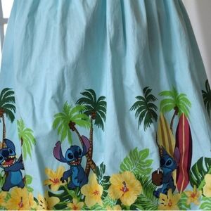 Disney Women's Lilo & Stitch Light Blue Hawaiian Retro Border Print Skirt